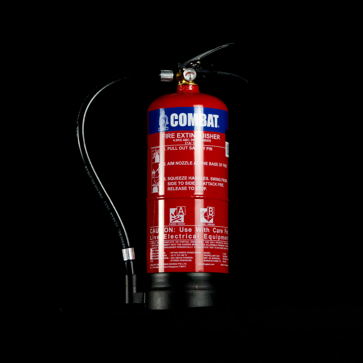 ABC Stored Pressure Fire Extinguisher (4kg) – COMBAT Brand Fire ...